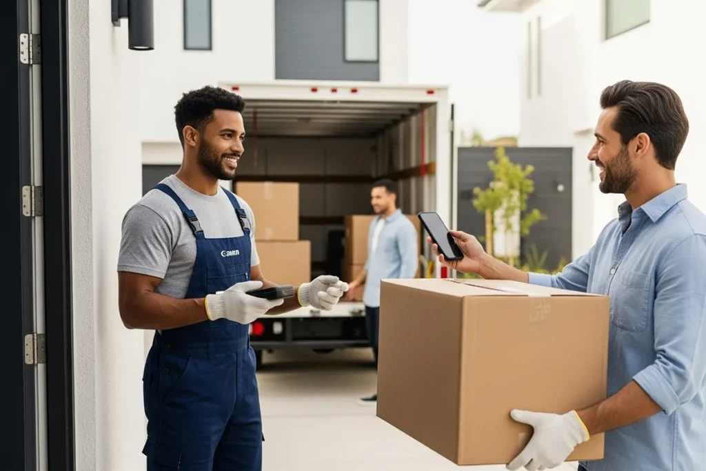 final mile delivery residential mover handheld confirmation