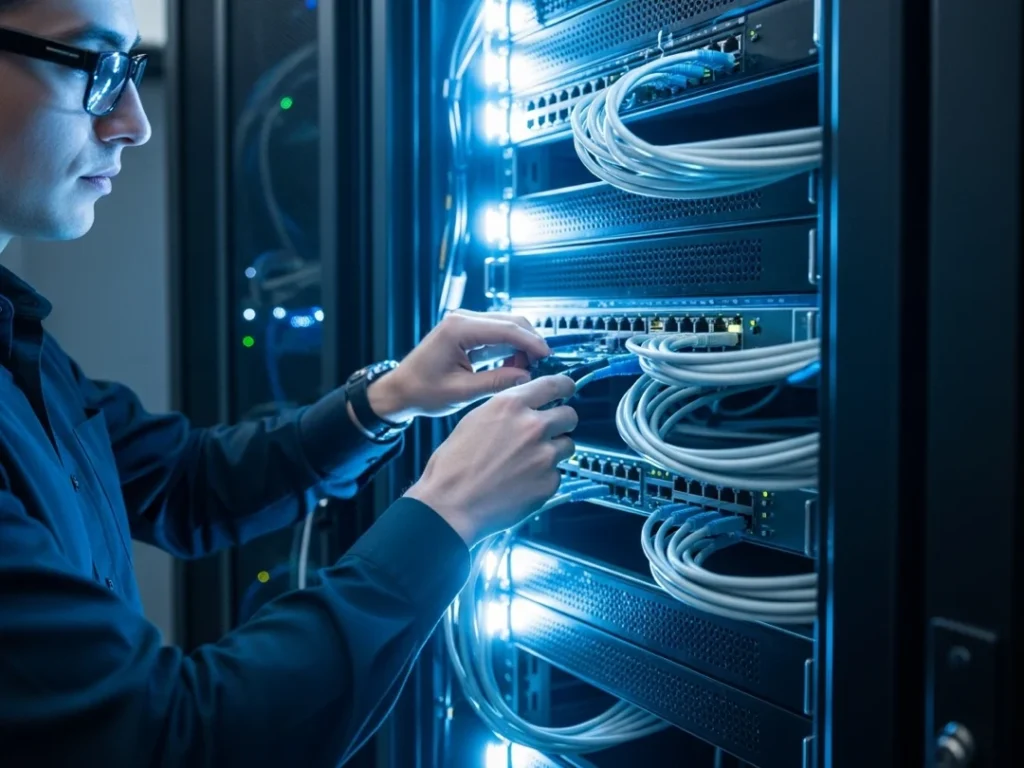 it technician configuring new server room